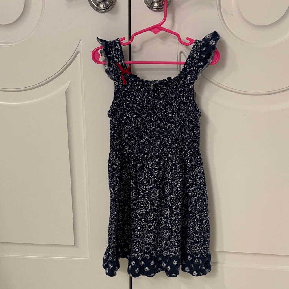 Hatley Blue and White Patterned Sun Dress Girls 8